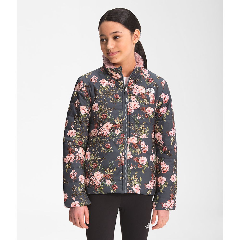 The North Face Jackets Girls Australia - The North Face Printed Reversible Mossbud Swirl Grey (GBX-1